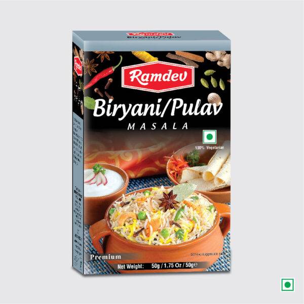 Buy Best Quality Biryani Pulao Masala 50g from Ramdev Masala’s Garam Masala Range at 10% Off.
